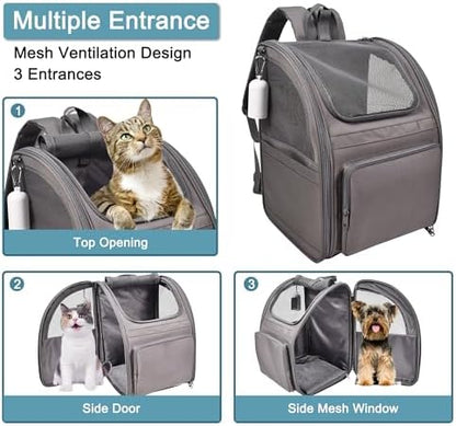 Jespet Pet Backpack Carrier for Small Dog, Soft Car Bed Ideal for Traveling