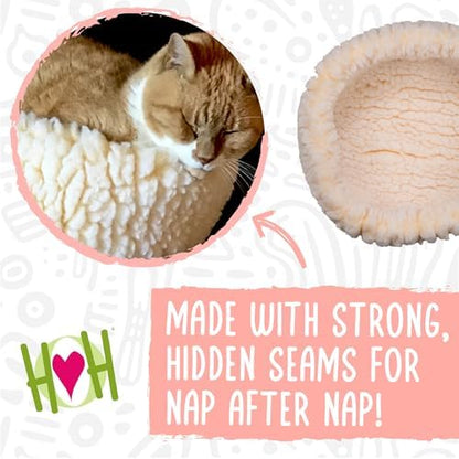 HUGGLEHOUNDS HUGGLEFLEECE HUGGLESNUGGLER Bolster Dog and CAT Bed, Natural, X-Small