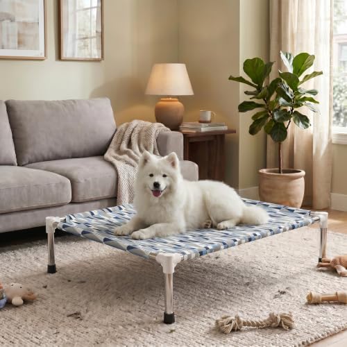 Raised Elevated Dog Bed, Lifted Cooling Stainless Steel Pet Dog Cot, Medium