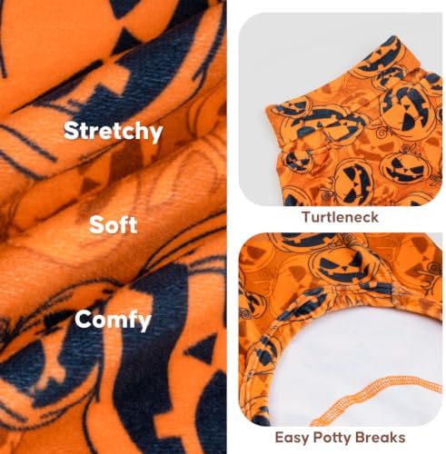 KYEESE Halloween Dog Pajamas for Small Dog Onesie with Jack-o'-Lantern