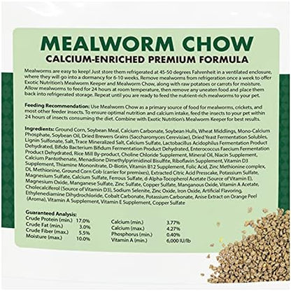 Exotic Nutrition Mealworm Chow 1 lb. - Highly Nutritional Healthy Feed for Breeding Live Feeder Mealworms (1 lb)