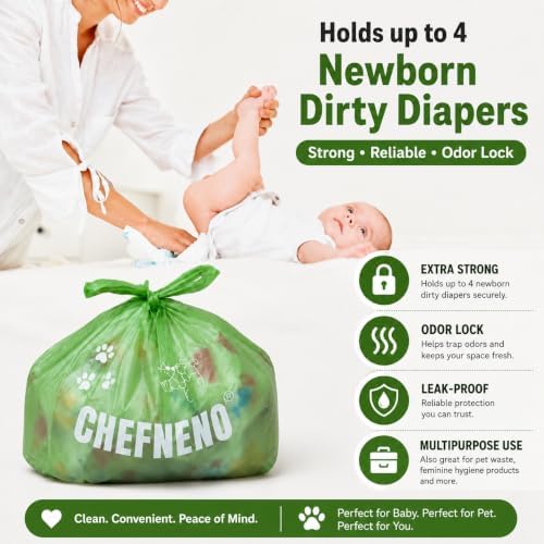 Cat Litter Waste Bags (500 ct., Green) Bulk Dog Poop Bags with Easy Tie Handles Lavender Scented Cat Litter Poop Diaper Bag Disposable Sanitary Pad Waste Bags (500 Bags)