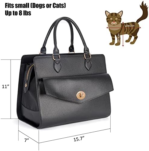 Stylish Pet Carrier Purse Leather Bag for Small Dogs Cats Puppy