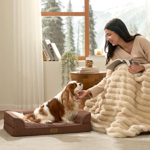 COZY KISS Orthopedic Dog Bed for Medium Small Size Dogs, U Shaped 30x20 in