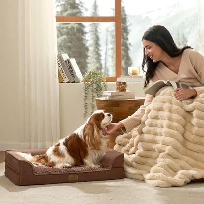 COZY KISS Orthopedic Dog Bed for Medium Small Size Dogs, U Shaped 30x20 in