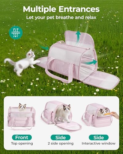 BAGSMART Cat Carrier Soft-Sided Puffy Quilted Collapsible Pet Travel Bag