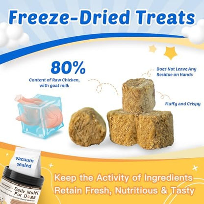 ZEBORA Dog Multivitamin - Vitamins and Supplements - 120 Freeze-Dried Chews