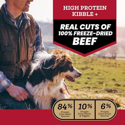 VICTOR Raw Kibble Blend - Ranchers' Beef Freeze-Dried Dry Dog Food, 20 lb
