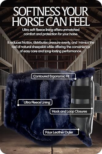 Equinavia Vali Fleece Horse Boots Set, Protective Tendon Boots for Horses