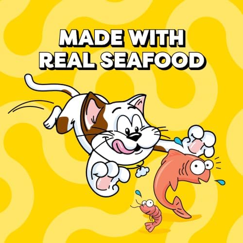 Temptations Creamy Puree Lickable Cat Treats, Seafood Medley, 4 Count, 11pk