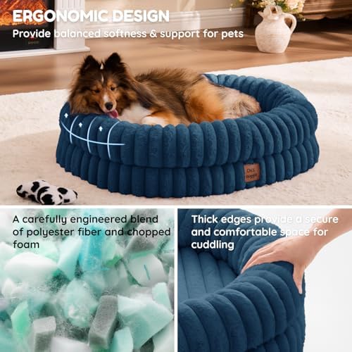 ChiXnuggle Orthopedic Dog Bed, Washable Cover, Faux Fur Bolster Pet Couch