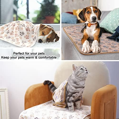 MIWOPET 3 Pack Fleece Pet Blankets Warm Bed Throw for Dogs & Cats 30x20in