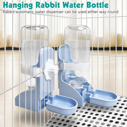 kathson Rabbit Water Bottle, 17oz Hanging Water Fountain Automatic Dispenser No Leak WaterFeeder for Bunny Chinchilla Guinea Pig Hedgehog Ferret