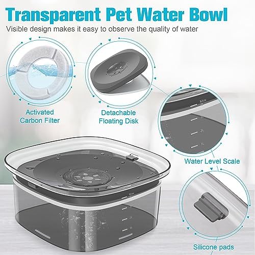 UPSKY 4L Dog Water Bowl No Spill Large Capacity Slow Drinking Water Feeder