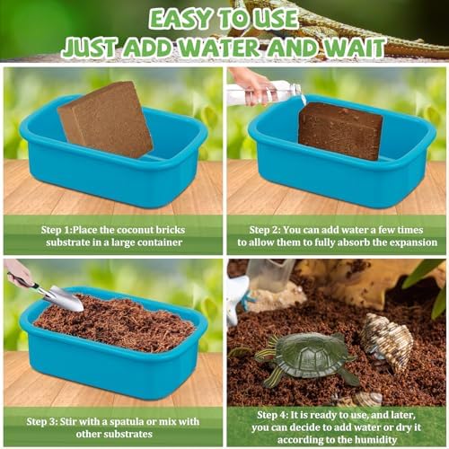 Riare 10 LB Natural Coconut Fiber Substrate, Coco Coir Reptile Bedding