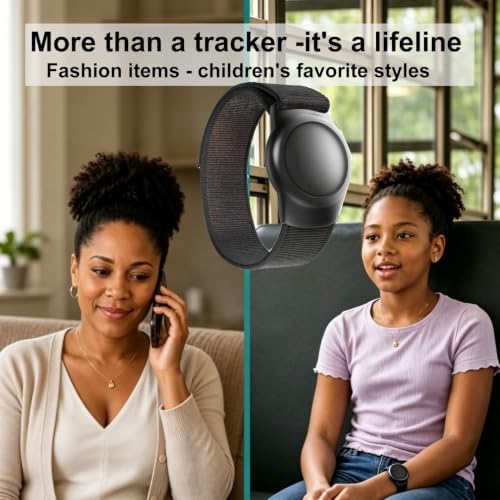 GPS Tracker for Elderly People, Real-Time GPS Tracking Device for Kids, Wearable Wristband & Keychain Design, No Monthly Fee/No SIM Card,for iOS Find My（A-MFi Certified） Long STBY,IP68 WP,Lightweight