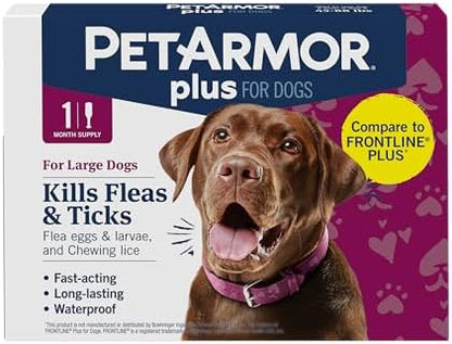 PetArmor Plus Flea & Tick Topical Dogs 45-88 lbs, 1-Month
