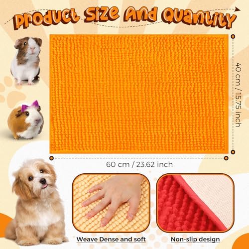 Barydat 8 Pcs 24x16'' Guinea Pig Cage Liner, Beige, Brown, Red, Orange