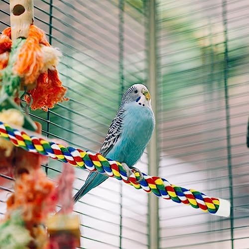 23.6 Inches Colorful Rope Perch for Bird Bungee Climbing Swing Parrot (Pack of 2)