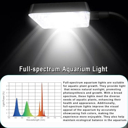 Ultra White Glass Betta Aquarium Starter Kits 1.5 Gallon Small Fish Tank, Betta Fish Tank with LED Light, Power Filter, 4mm Glass