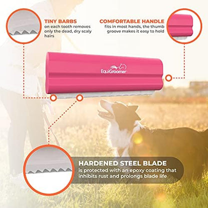 EquiGroomer 5-Inch Undercoat Deshedding Brush for Dogs & Cats, Pink