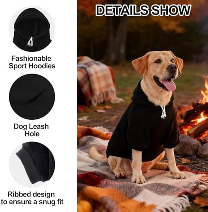 EXPAWLORER Dog Hoodies for Small Medium Large Dogs,Maple Leaf Black XL