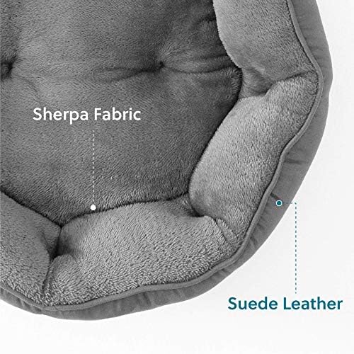 Bedsure Small Dog Bed Washable,Round Cat Beds for Indoor Cats,20in Grey