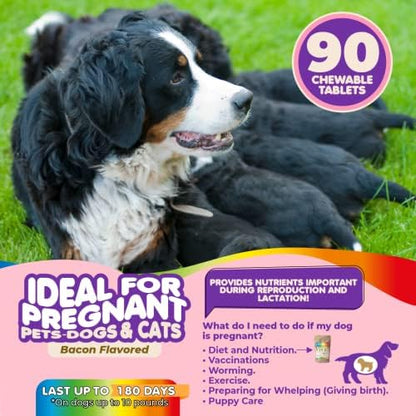 Dog Prenatal Vitamins – Multivitamin for Dogs and Cats 90 Tabs Supplement