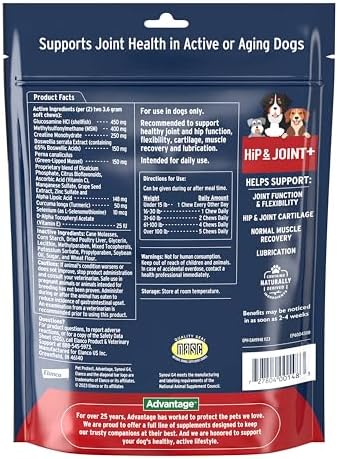 Pet Protect Hip & Joint+ Supplement for Dogs, Chicken Flavor 120ct