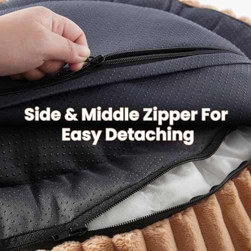 36 inches Calming Donut Dog Bed for Large Dogs,Mocha