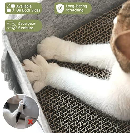Cat Lounge Scratcher Box with Removable Cardboard (Grey)