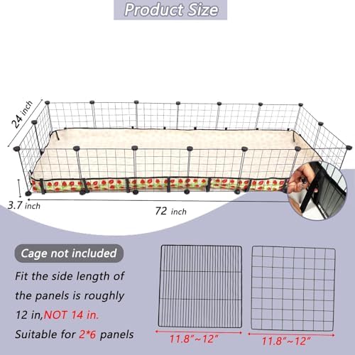 Guinea Pig Cage Liner，Washable Waterproof Oxford Cloth Cage Liners for Small Animals,Hamster Chinchilla Hedgehog Rabbit and Other Small Animals Not Include Cage(24x70 inches)
