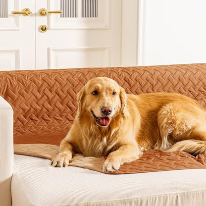 gogobunny 100% Double Sided Waterproof Dog Blanket Soft Pet Bed Cover Reversible Protect Furniture Couch Sofa Car for Puppy Cat Kids (Dark Pumpkin/Light Pumpkin, 30x30 Inch (Pack of 1))