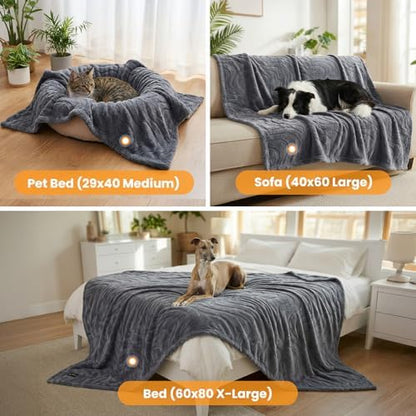 Waterproof Dog Blanket for Small Dogs, Double-Sided Washable Pet Blanket