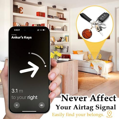 Leather Keychain Holder Case for AirTag, Cute Protective Cover for Apple Airtag KeyChain, GPS Tracker Item Finder