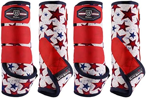 Harrison Howard Splint Boots for Horses 4 Pack, Front & Hind Horse Sport Boots with Neoprene Leg Protection