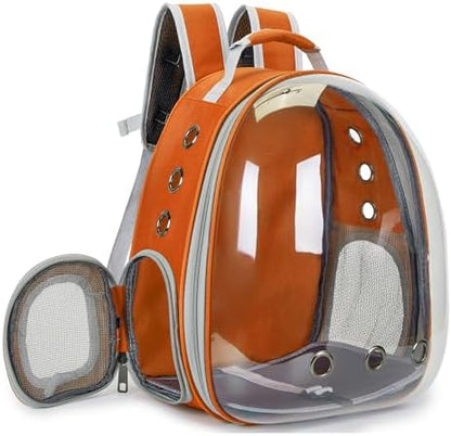 Cat Backpack Carrier Bubble Carrying Bag (Orange)