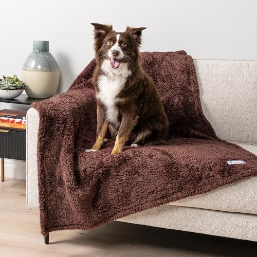 PetAmi Soft Plush Sherpa Dog Blanket for Pet Cat, Medium 29x40, Brown