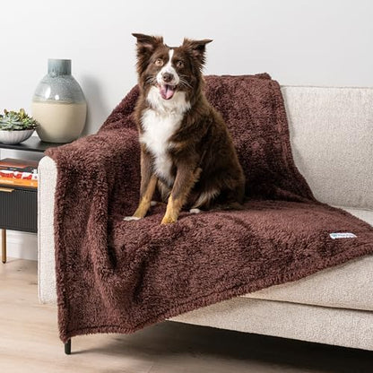 PetAmi Soft Plush Sherpa Dog Blanket for Pet Cat, Medium 29x40, Brown