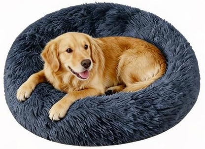 Large Dog Bed, Washable Plush Donut Dog Bed, 36 Inch