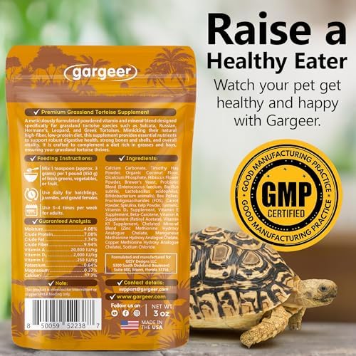 Gargeer 3oz Grassland Tortoise Multivitamins & Minerals Powder. Made in USA