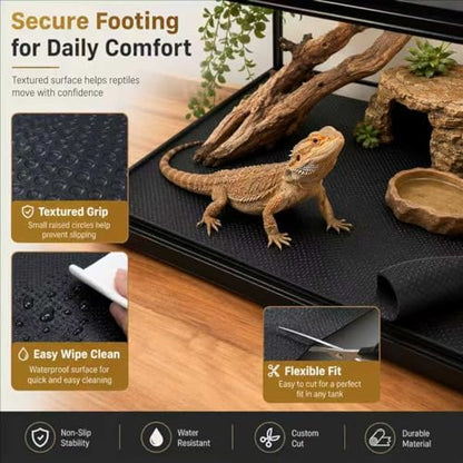RUNANIA Bearded Dragon Tank Accessories, Reptile Mat Hammock Plants Bridge Jungle Climber Vines Terrarium Decorations for Bearded Dragon Lizard Snake