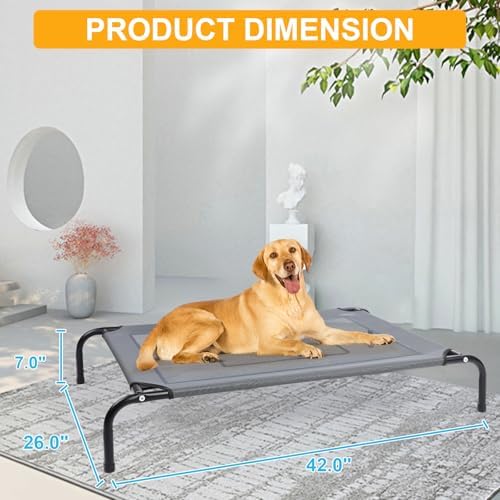42'' Outdoor Elevated Dog Bed,Raised Dog Bed,Dog Cot,Dog Cooling Bed-Medium