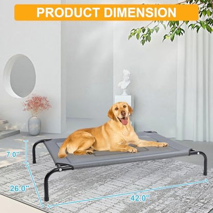 42'' Outdoor Elevated Dog Bed,Raised Dog Bed,Dog Cot,Dog Cooling Bed-Medium