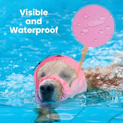 Nanaki Adjustable Shower Caps for Dogs Ears Dog Ear Covers for Bath, Shower Cap Reusable Waterproof Ear Covers for Dogs, Dog Ear Protection for Bath Dog Bath Ear Protection Bathing Grooming Swimming