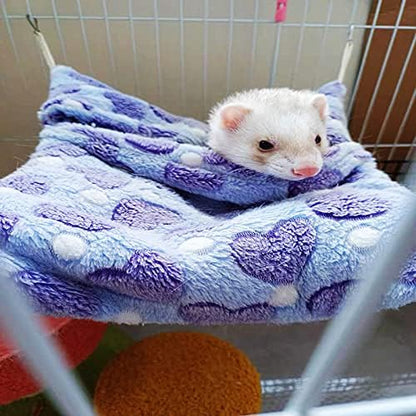 ISMARTEN Small Animal Hanging Hammock, Pet Hanging Nap Sack Sleep Bag Bed, Cage Hammock Beds for Ferret Guinea-Pig Sugar Glider Hamster Rat Mice Chinchilla Flying Gerbil and Squirrel (Green)