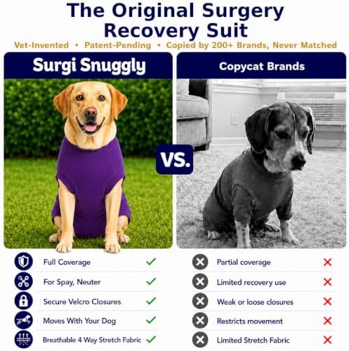 Surgi Snuggly Dog Surgery Recovery Suit, Cone Alternative, Spay/Neuter XL