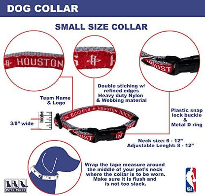 Pets First NBA PET Collar Houston Rockets Dog Collar, Size Small Basketball Team Collar for Dogs & Cats. A Shiny & Colorful Dog & Cat Collar Licensed by The NBA