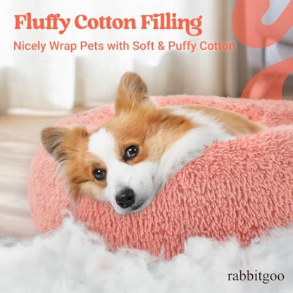 rabbitgoo Calming Cat Beds for Indoor Cats, 30 inches, Pink
