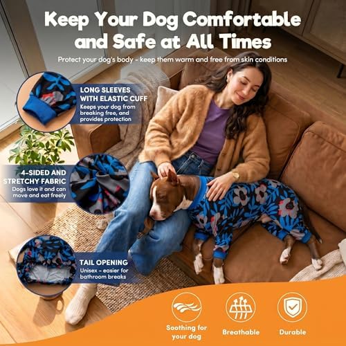 LovinPet Large Dog PJs, Large Dog Pajamas, Nighttime Print, M